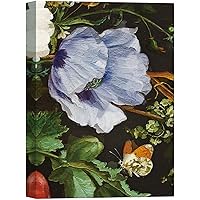 SIGNWIN Canvas Wall Art Lavendar Baby Blue Poppy Floral Flower Oil Painting Impressionism Romantics Closeup Colorful for Living Room, Bedroom, Office - 12x18 inches