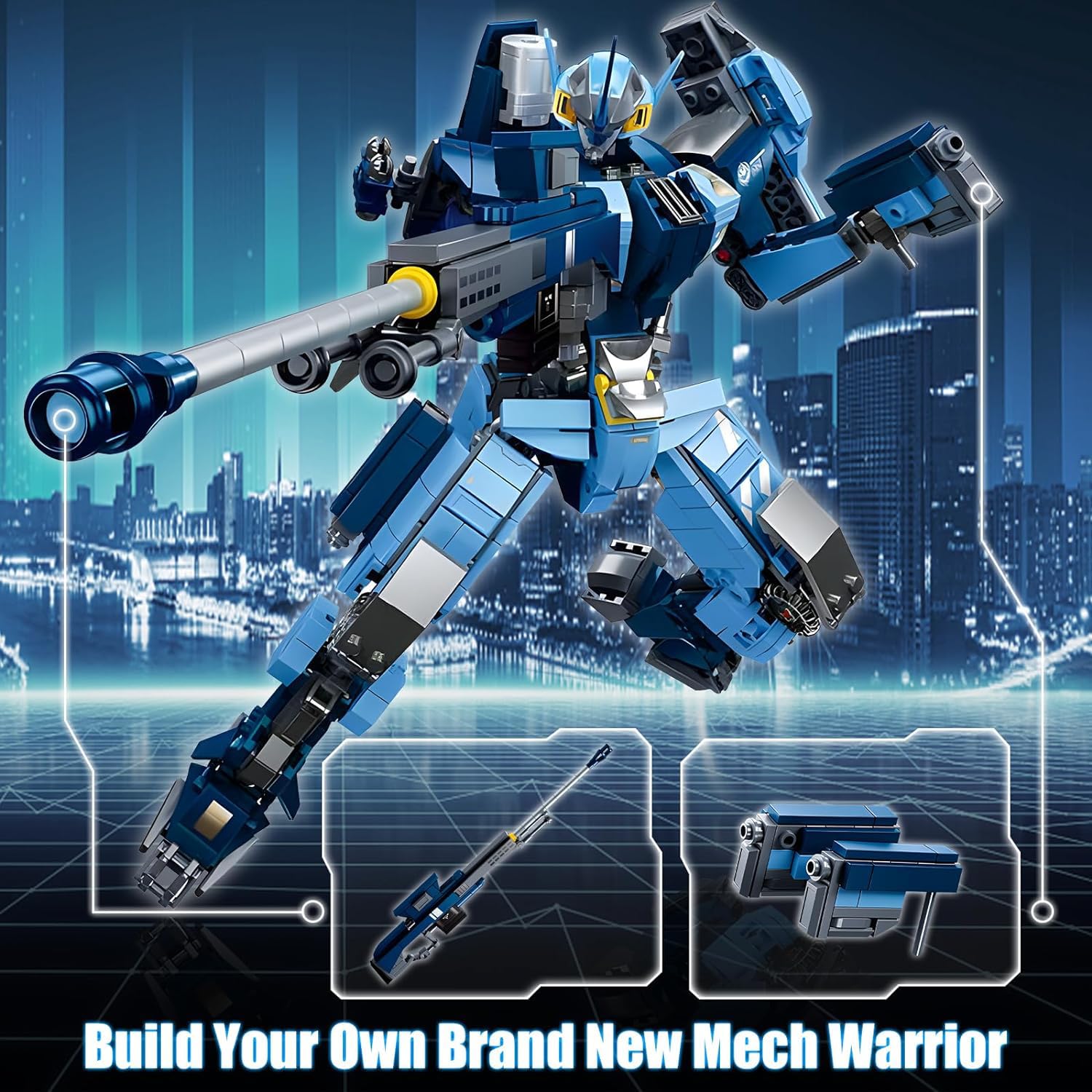 HIGH GODO Mech Robot Building Blocks Set for Adults, 752 Pieces Cool Warrior Model Kit, City Justice Hero Toy Playset, Best Gifts for Teens 14+