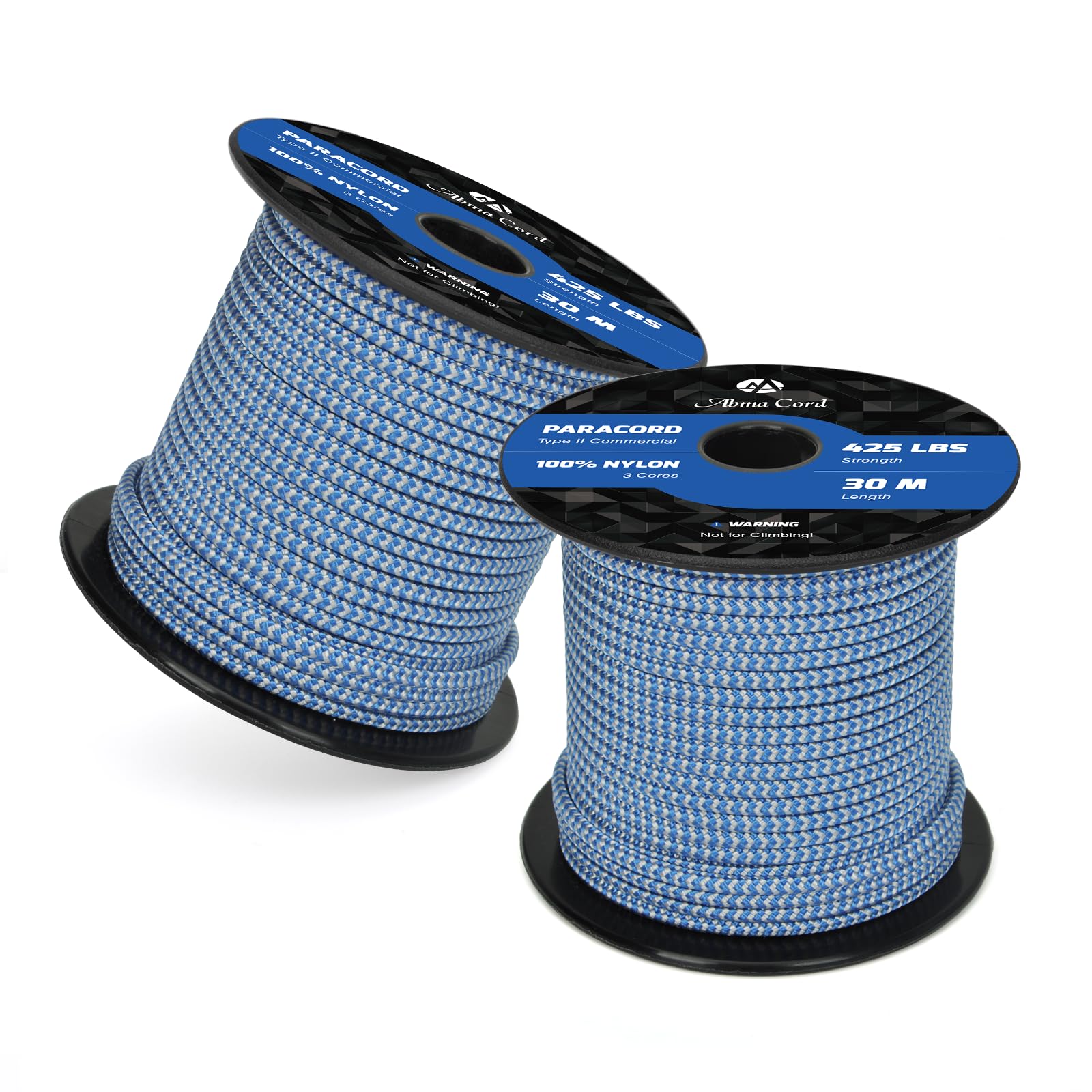 Abma Cord Paracord 425 lbs 3mm 100% Nylon 30M - Dark Blue & Silver Grey