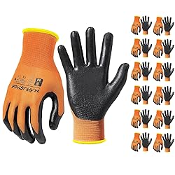 MANUSAGE Safety Work Gloves, Excellent Grip, Nylon