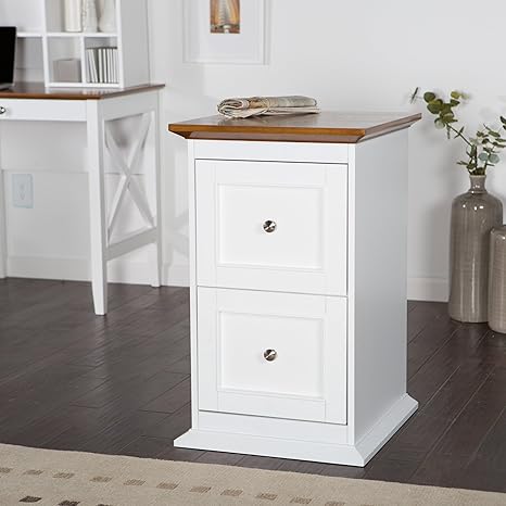 Amazon Com Wood File Cabinet Storage Cabinet 2 Drawer White