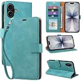 JHWVVTF RFID Blocking for iPhone 17 Wallet Case 6.3", Card Holder (Green) | 4 Card Slots, Wrist Strap, Soft PU Leather, Shockproof Protective, Stand, Flip Cases, Magnetic Closure, Folio Cover