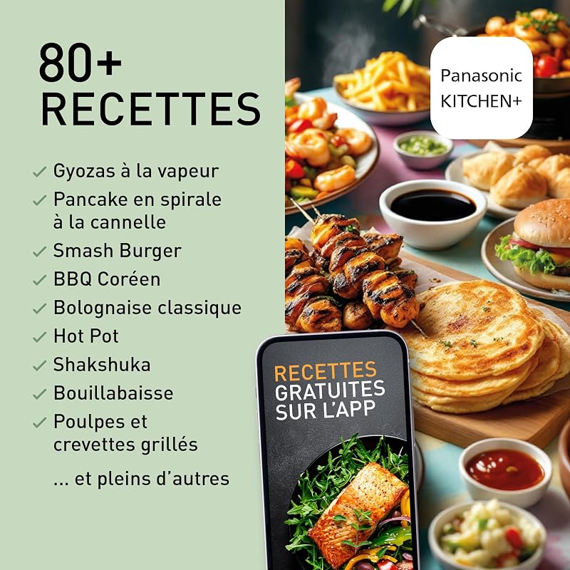 NF-GM400 Multicuiseur Electrique 4-en-1, Grill électrique, Frire, Cuisson Lente, BBQ, 1400W, 40-250°C, 9 Modes Automatiques, Extracteur de Fumée, Plaques lavables au lave-vaisselle