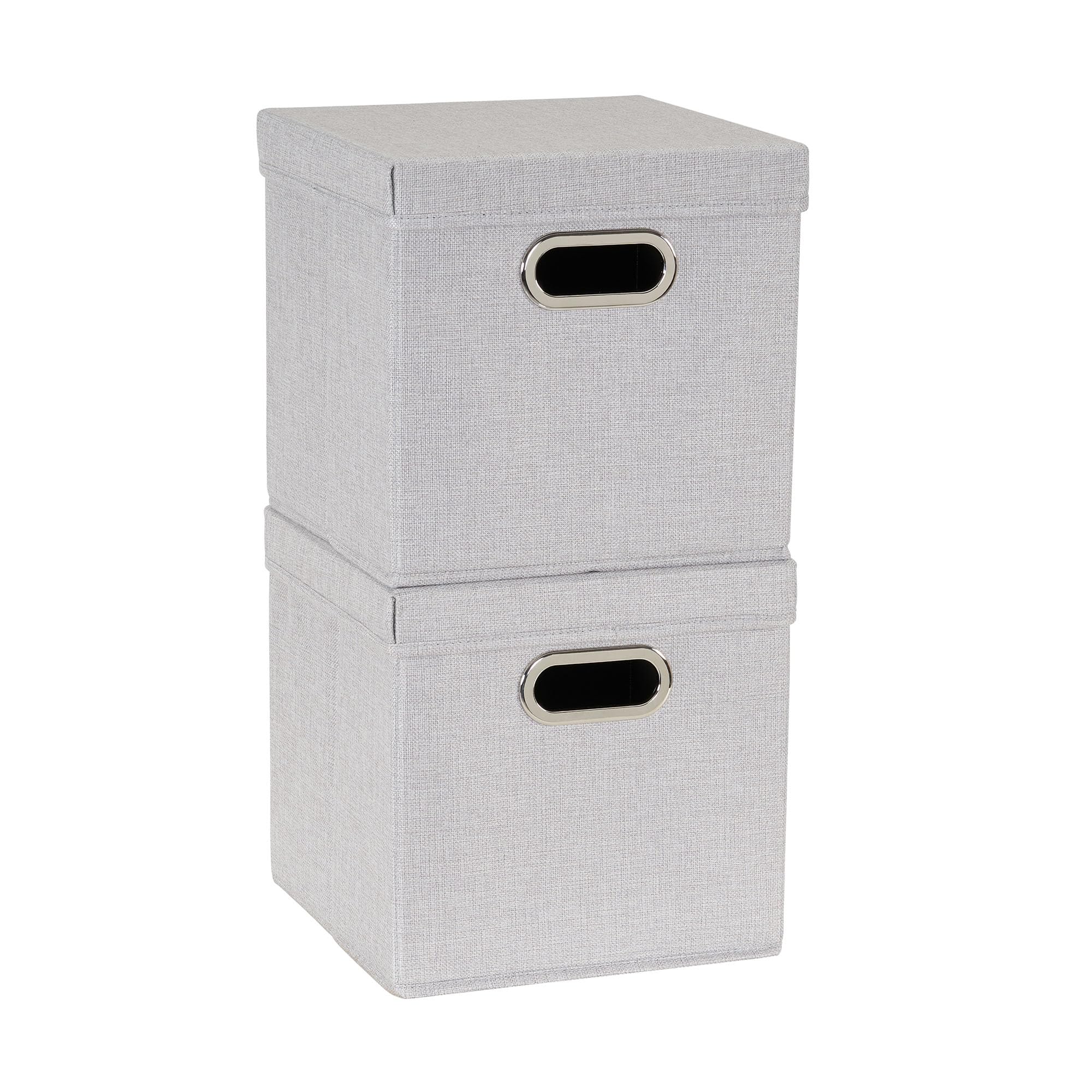 Household Essentials Set of 2 Grey Cafe Storage Containers with Lid and Handles 804-1