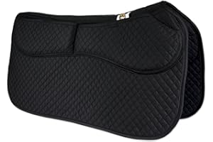 ECP All Purpose Diamond Quilted Therapeutic Contoured Correction Support Western Saddle Pad with Adjustable Memory Foam