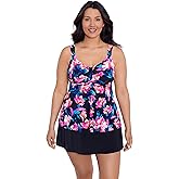 Trimshaper Womens Adjustable Lily Swim Tankini with Built-in Bra Support