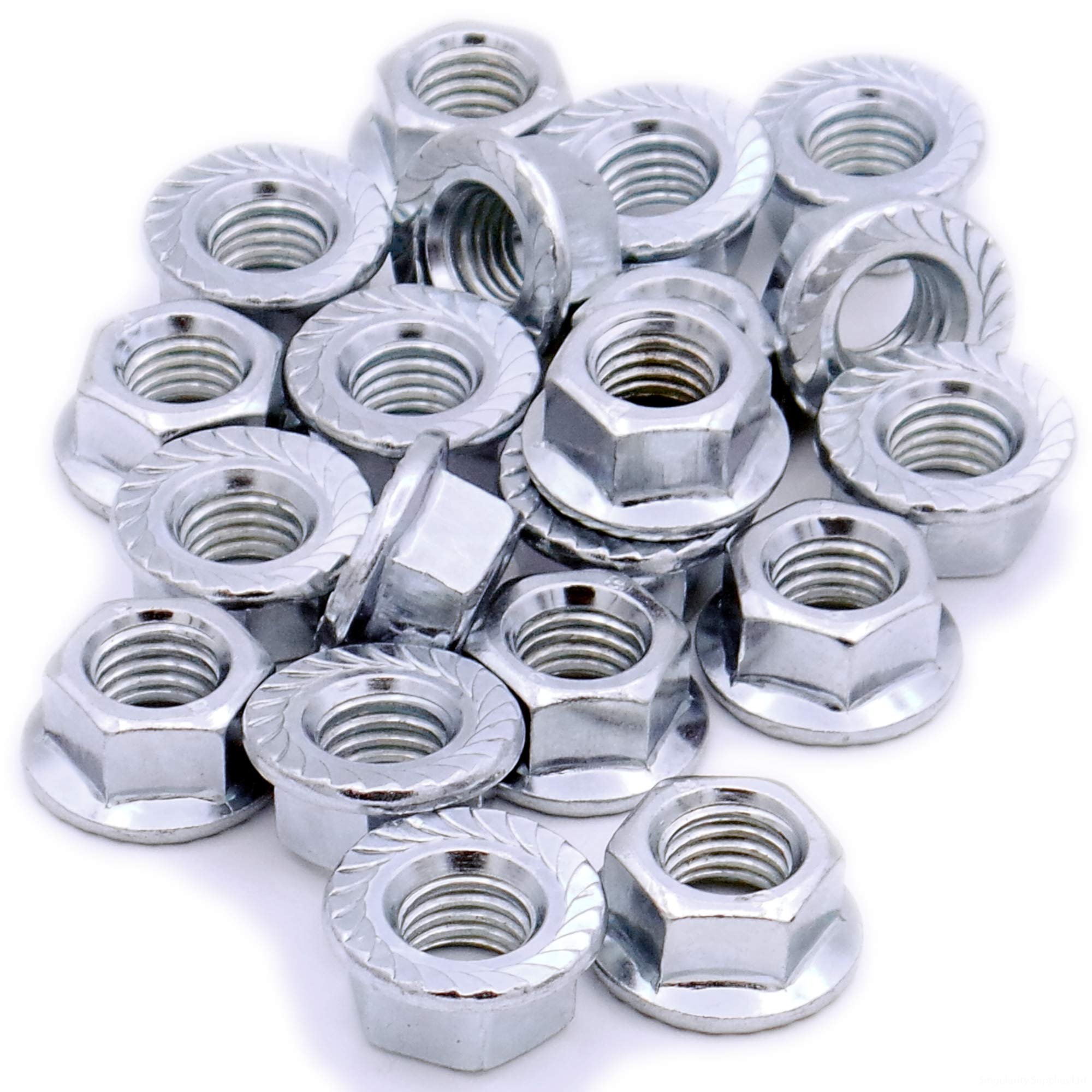 M4 (4mm) Serrated Flange Hex Nut - Steel (Pack of 20)