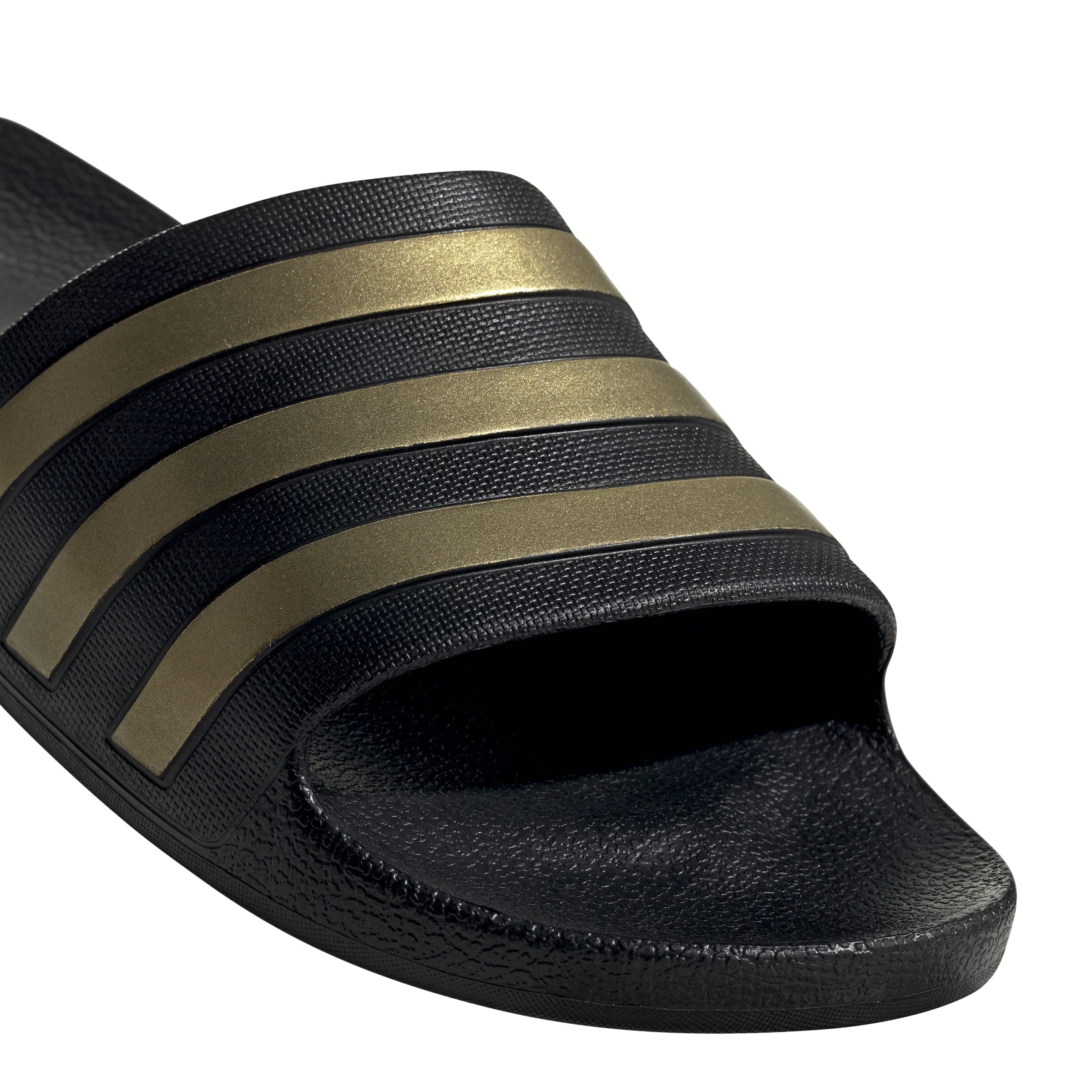 adidas Unisex Adilette Aqua Slides, Core Black/Gold Metallic/Core Black, 40.5 EU 4