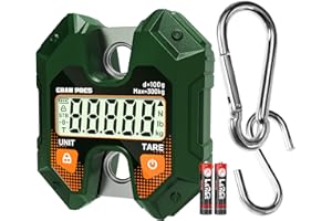 GRAM PRES Digital Hanging Scale 660LB/300KG,Handheld Mini Crane Scale,Deer Hunting Scales,Digital Luggage Scale with Hooks for Farm，Fishing, Fish, Meat，Game,Outdoor.