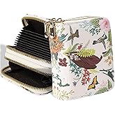 SNCCJ Credit Card Holder for Women, Small Dual-Layer Large Capacity Floral Print Accordion Card Wallet (Garden Card Holder)