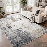 WEZVIX Area Rug 5x7 Living Room Rugs, Modern Abstract Washable Rug,Non-Slip Stain Resistant Carpet for Entryway Bedroom Dining Room Farmhouse Nursery Home Office- Gray Gold