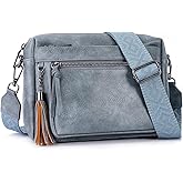 MEITRUE Crossbody Bags for Women, Vegan Leather Crossbody Purse Trendy Multi Pockets Shoulder Handbag with Tassel