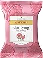 Burts Bees Clarifying Facial Cleanser Towelettes and Makeup Remover Wipes with Pink Grapefruit, for All Skin Types, Made with Repurposed Cotton, 30 Count