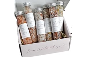 NATURAL AMOR LOS ANGELES Handmade Bath Salt Gift Set 6 Pack, All Natural, Scented with Essential Oils, Gift for Women