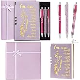 Affrolling 5 Pcs Christian Gifts for Men Women Church Religious Gifts A6 Bible Leather Notebook Pens with Box Prayer Journal for Bible Study Teacher Pastor's Wife Godmother(Purple)