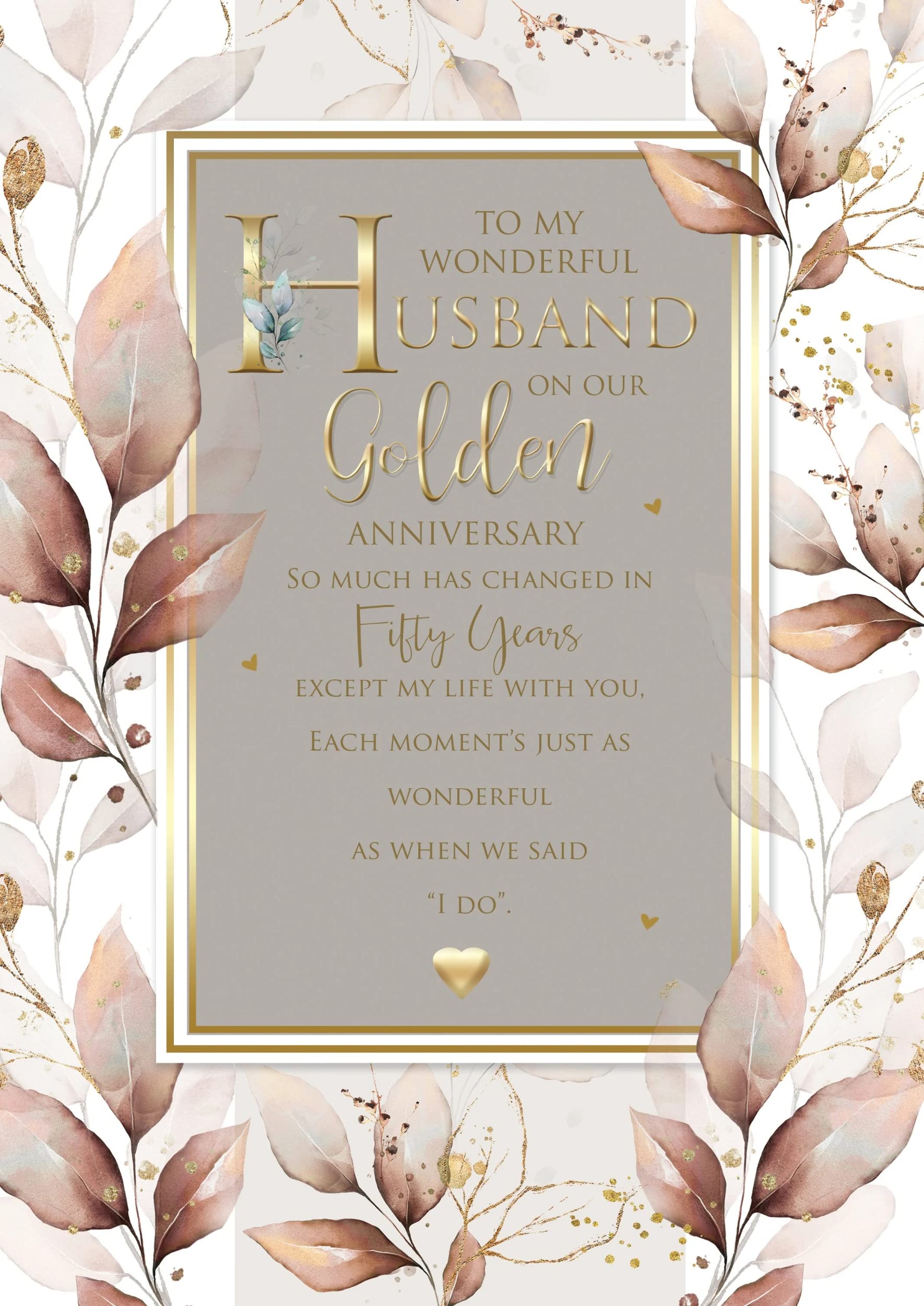 Husband Golden 50th Wedding Anniversary Card