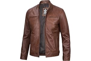 Blingsoul Leather Jackets For Men - Real Lambskin Motorcycle Style Mens Leather Jacket