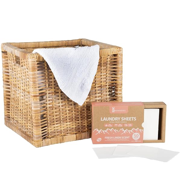 GREENSEEDZ ECO FRIENDLY LAUNDRY DETERGENT SHEETS, UP TO 100 LOADS, POWERFUL STAIN AND ODOR REMOVAL, FRESH SCENT, SKIN FRIENDLY, EASY FOR TRAVEL, HAND WASHING SAFE, BIODEGRADABLE LAUNDRY SHEETS, HE