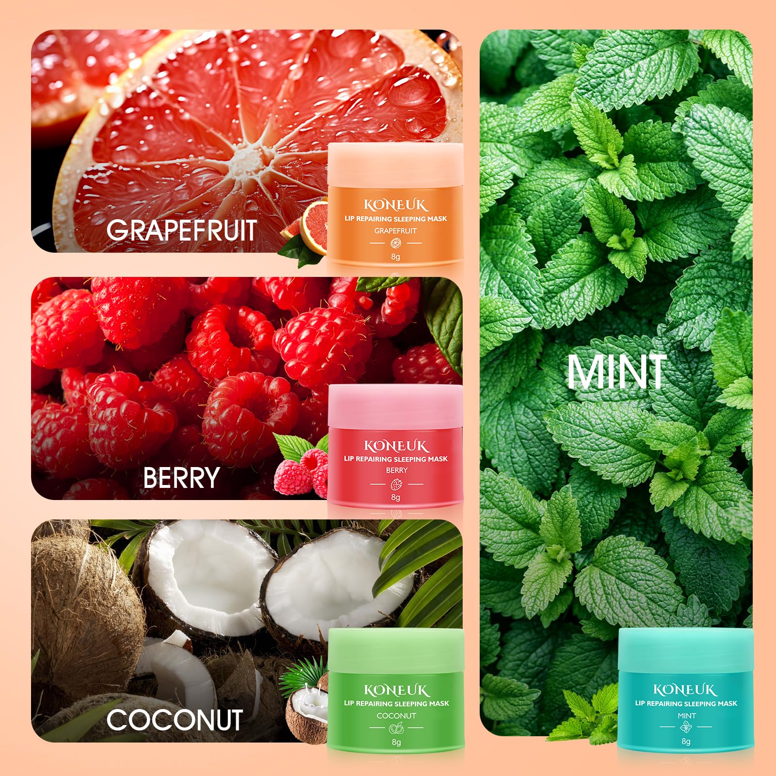 12 Pack Lip Sleeping Mask Set, Overnight Lip Treatment, Nourish and Hydrate Lip Mask With Vitamin C and Coconut Oil, Lip Balm for Dry Lips, Reduce Lip Lines and Improve Lip Color