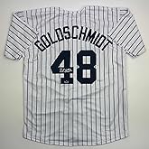 Facsimile Autographed Paul Goldschmidt New York Pinstripe Reprint Laser Auto Baseball Jersey Size Men's XL