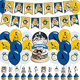 Madrid football Party Decorations,Madrid football Birthday Party Supplies Includes Banner- Cake Topper - 24 Cupcake Toppers - 18 Balloons