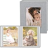 Popotop 2 Pack Photo Album 5x7 Pictures, Small Linen Slip-in Photo Albums Book for 80 Photos with 40 Pockets, Birthday Gifts for Women Mom Family Baby