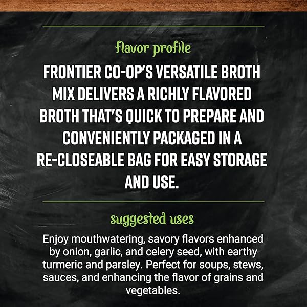 FRONTIER CO-OP VEGETARIAN BROTH POWDER, 6.98 OZ – SAVORY BLEND FOR SOUPS, CASSEROLES, AND CURRIES