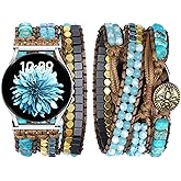 JR.DM Boho Beaded Handmade Braided Bracelet Band Women 20mm Compatible with Samsung Galaxy Watch 7/6/5/4/Active 2/4 Classic/6 Classic/5 Pro/FE 40mm 42mm 43mm 44mm 45mm 46mm 47mm