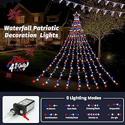 4th of July Decorations 320 LED Star String Lights