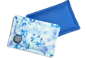 Cool Coolers by Fit & Fresh 2 Pack Soft Ice, Flexible Stretch Nylon Reusable Ice Packs for Lunch Boxes & Coolers, Aqua Tye Dye