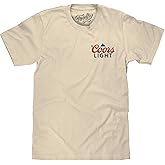 Tee Luv Men's Coors Light Baseball League Front and Back Beer Logo T-Shirt