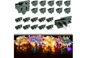 AULOCK 20 Sets High-Quality SPT-2 Vampire Plugs - UL Certified Slip and Slide Plugs Male Female for Christmas Lights, Extension Cord Zip Plugs Adapter Replacement for Xmas Blinker Holiday Party, Green