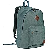 seemeroad Canvas College Laptop Backpack, Durable Rucksack Travel Notebook Bag Backpack Book Bag for Men Women Turquoise Factory Directly