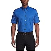 Van Heusen Mens Short Sleeve Dress Shirt Regular Fit Oxford Solid