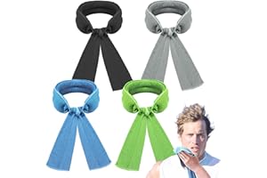 LANPUL 4 Pack Cooling Neck Wraps, Cooling Towels for Neck and Face, Microfiber Breathable Cloth, Neck Cooling Scarf, Long Lasting Cool, Cooling Bandana for Athletes, Cooling Rags for Summer Heat Hot Weather