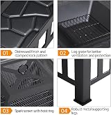 Yaheetech Square Fire Pit 86cm Outdoor Patio Heater Table with Cover view 7