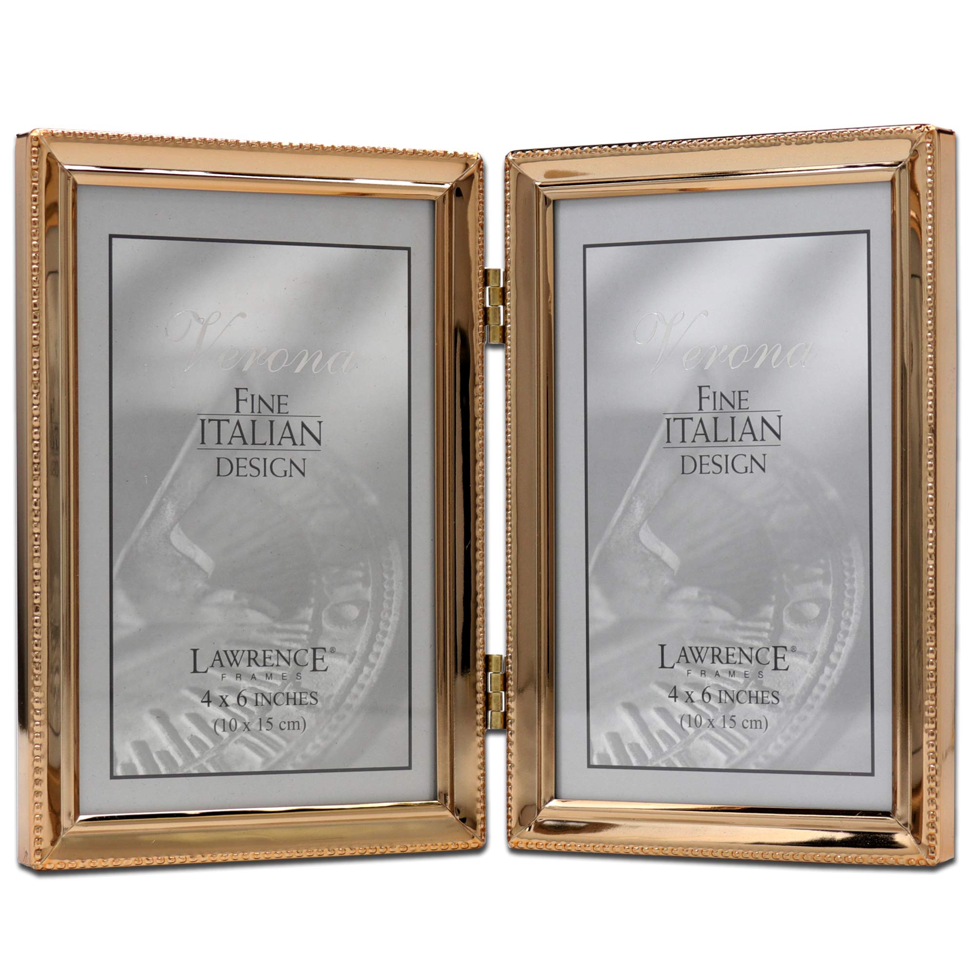 Lawrence Picture Frame, Metal, Gold, 4 x 6 Dual