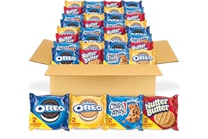 NABISCO OREO Original, OREO Golden, CHIPS AHOY! & Nutter Butter Cookie Snacks Variety Pack, 56 Snack Packs (2 Cookies Per Pack)