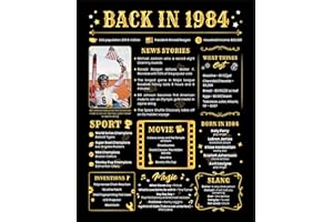PAINTIO Back in 1984 Birthday Card - 40th Birthday Gift for Women or Men - 40th Birthday Decoration for Her or Him - Funny Table Centerpiece for 40 Years Old Birthday Party [Poster Unframed 8x10 In]