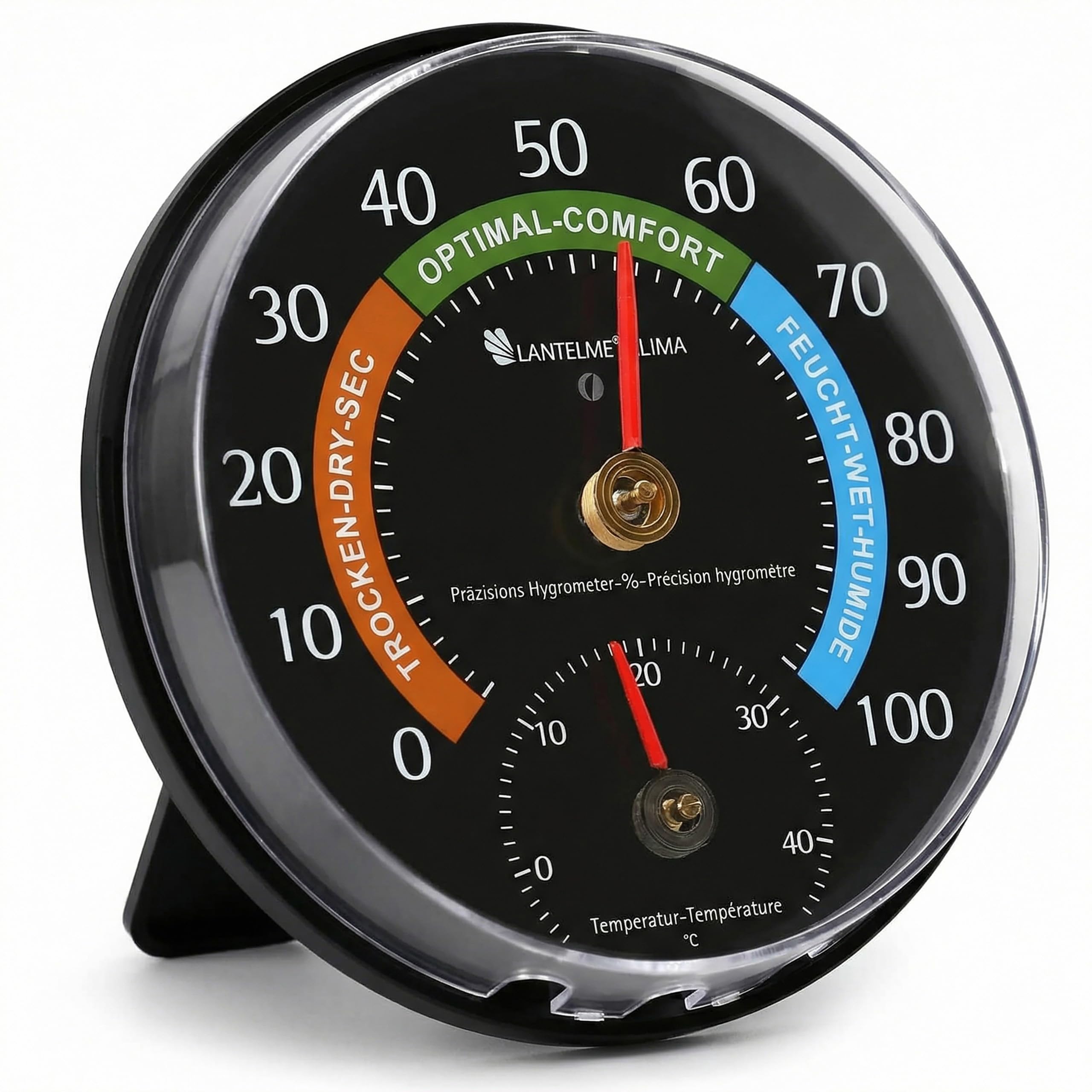 Lantelme 4127 White Wall Mount Thermometer/Hygrometer for Interior and Exterior Use