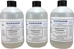 Conductivity Calibration Standard 3-Pack — 500 mL (1.06 Pint) Each: 1,000 μS, 10,000 μS and 100,000 μS