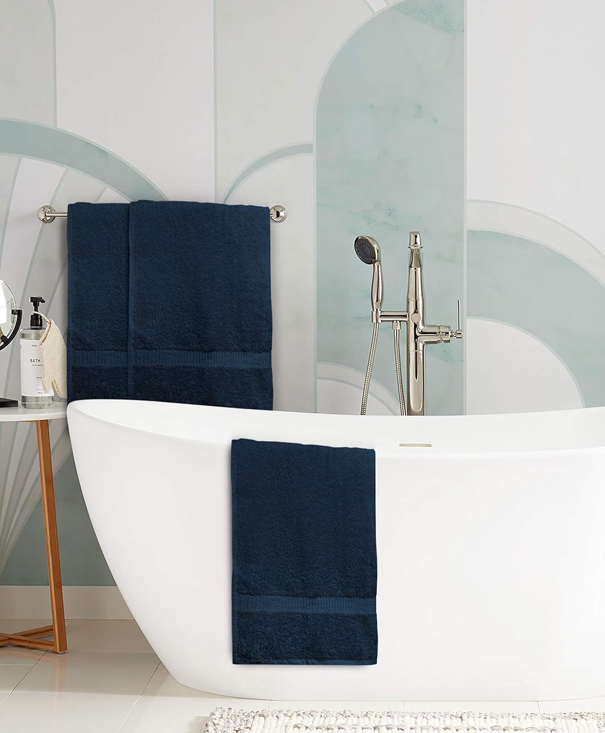 Bath Towel 100% Ring Spun Cotton Grey 24"x48" Pack of 6 Hotel and Spa Quality Home Gym Medium Towel Bathroom Set Towels for Bathroom Highly Absorbent Quick Dry Luxury Towel Set: Kitchen & Dining