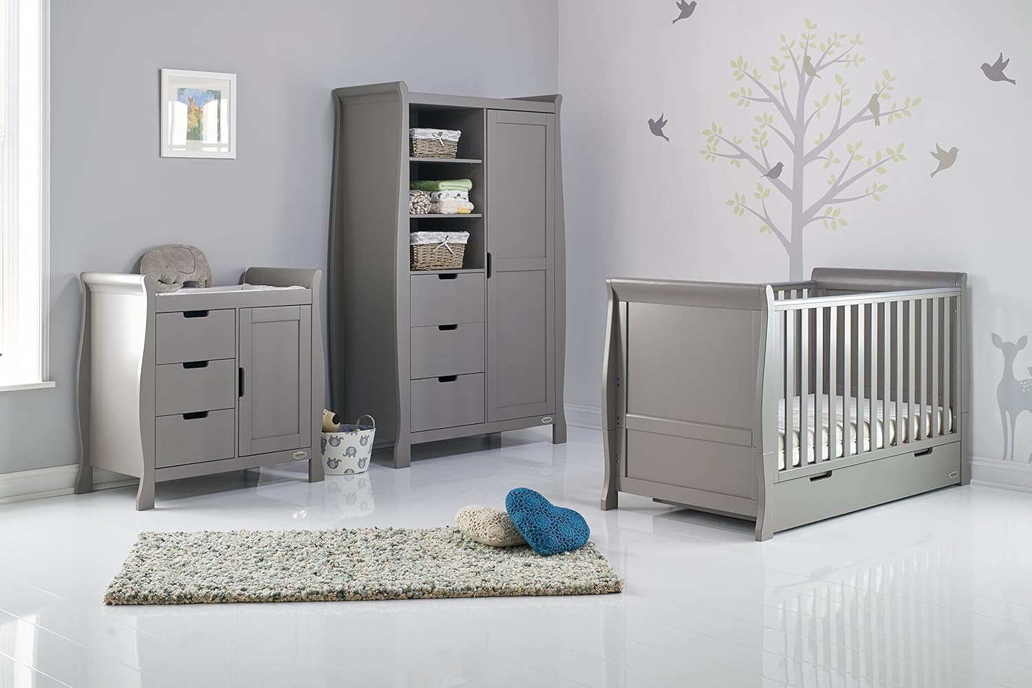 cuggl westbury 3 piece white nursery furniture set