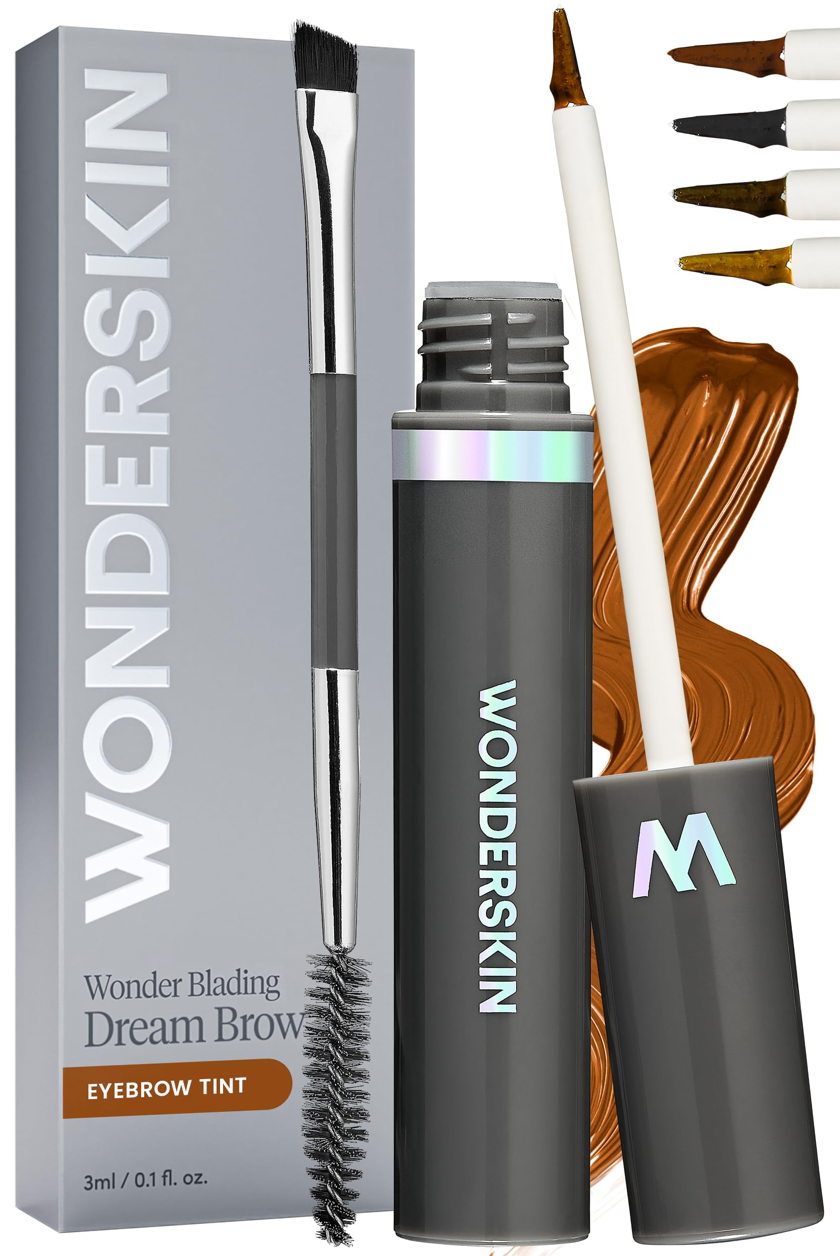 Wonderskin Dream Brow Eye Brow Gel, Long Lasting Eyebrow Gel, Water-resistant, Transfer Proof Tinted Filler Eyebrow Mascara (Brunette)