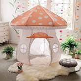 MindWare Mushroom Playhouse Tent, Kids Indoor Play Tent for Imaginative Play, Reading Nook or Quiet Space, Over 5 Feet Tall Fabric Playhouse for Toddlers and Kids Ages 3+, Kids Play Tent Gift