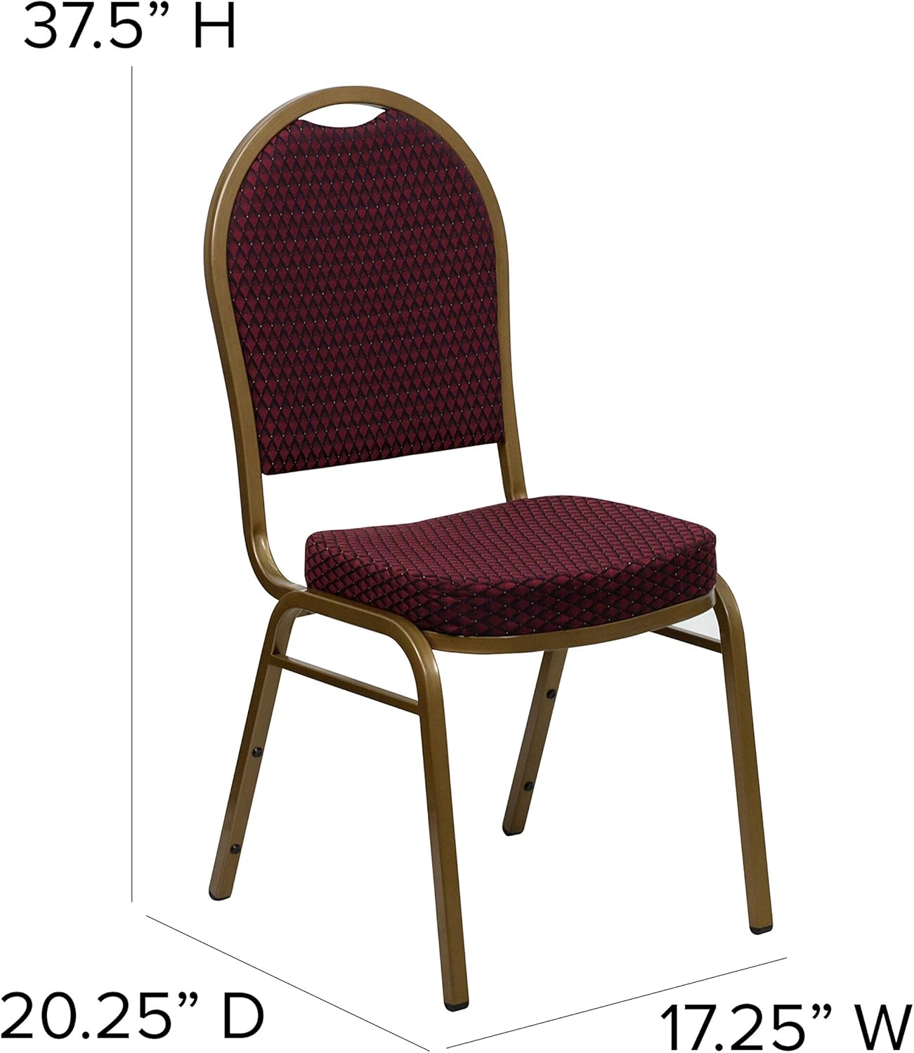 Flash Furniture HERCULES Series Dome Back Stacking Banquet Chair in Burgundy Patterned Fabric - Gold Frame: Furniture & Decor