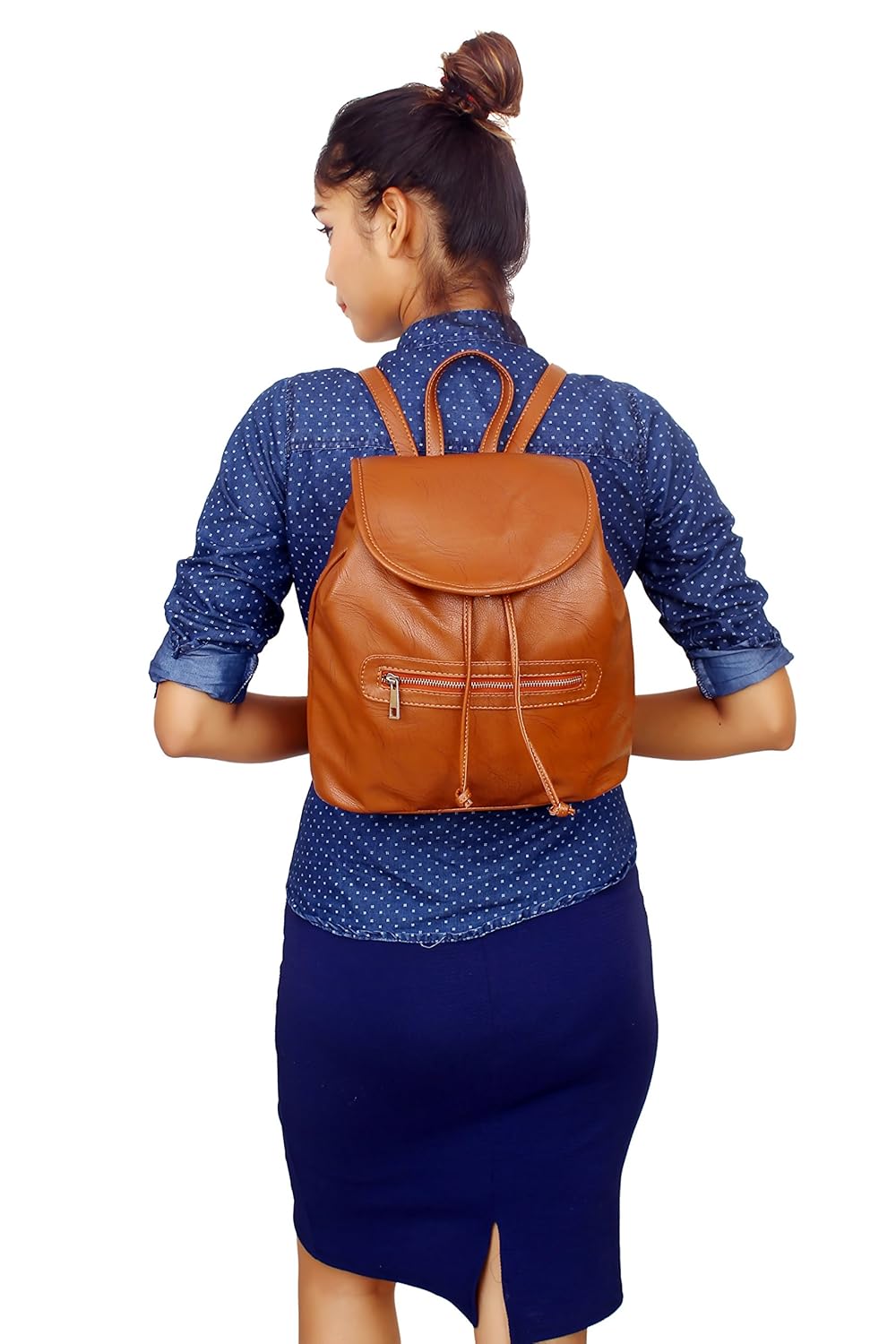 lychee bags women's pu backpack - rust (lbbppu55rt)