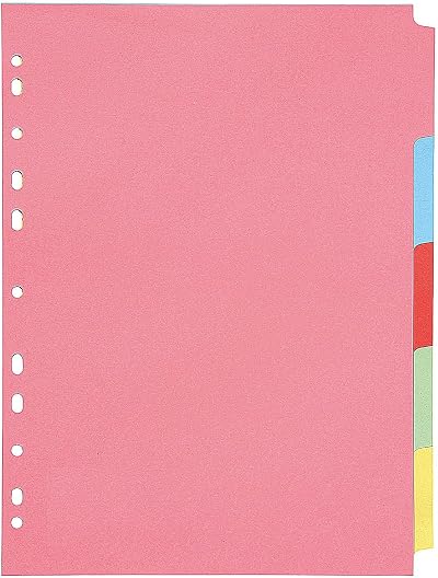 Q-Connect 5-Part Subject Divider A4 KF26081 Multicoloured 160gsm