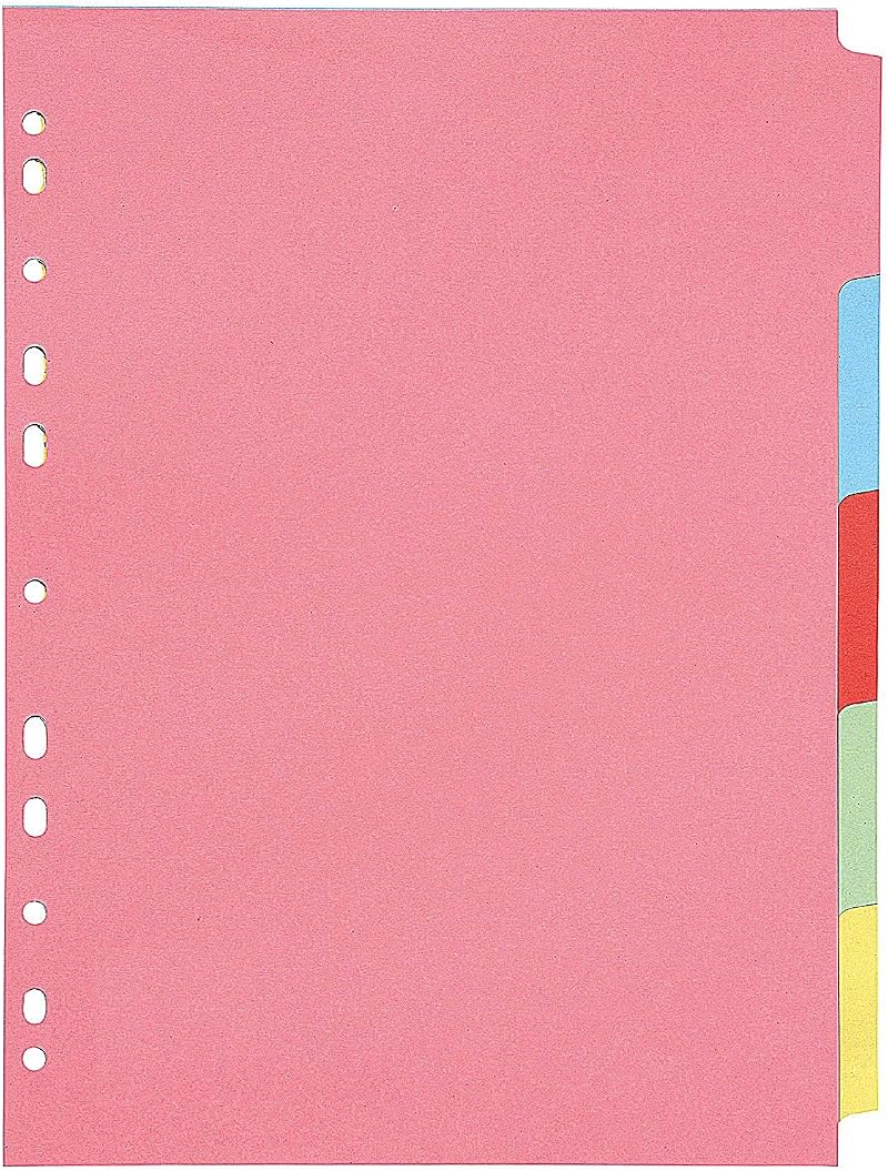 Q-Connect 5-Part Subject Divider A4 KF26081 Multicoloured 160gsm