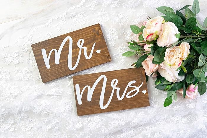 Amazon Com Mr And Mrs Wedding Signs Wedding Chair Signs